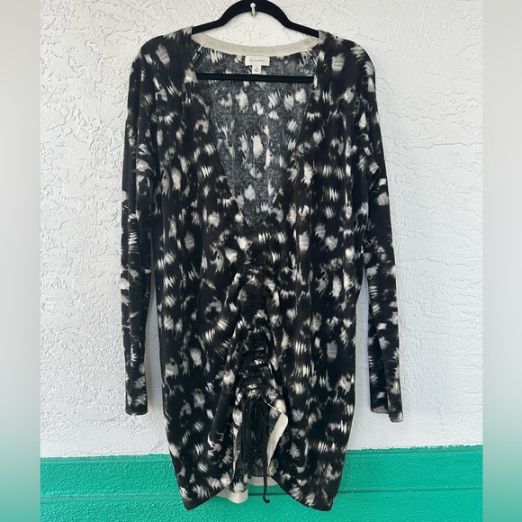 Witchery Leopard Dress Medium Animal Cotton Mini Long Sleeve - Picture 5 of 10